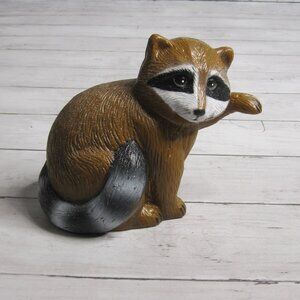 J.S.N.Y. Vintage Plastic Blow Mold Racoon Lawn Garden Ornaments